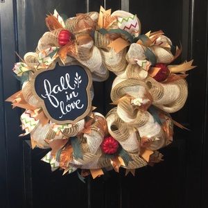 Gorgeous handmade deco mesh fall wreath